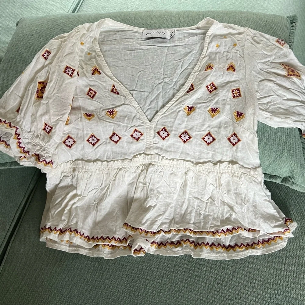 Petal & Pup Linen Shirt (size: 8) - Picture 2 of 5